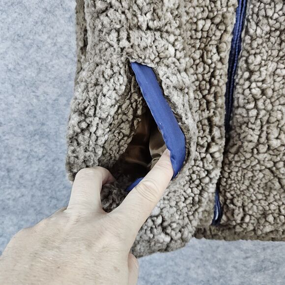 Simply Southern Women's Size S Sherpa Full Zip Vest Mottled Brown Faux Fur - Picture 4 of 15